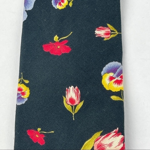 Tango Max Raab Tie Mens Black Floral - Picture 2 of 5